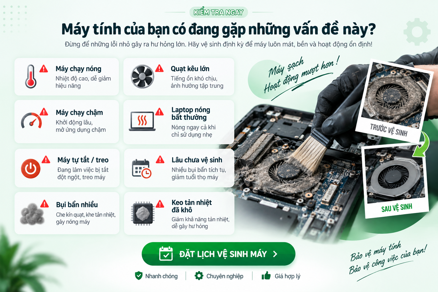 Vệ sinh máy tính và laptop